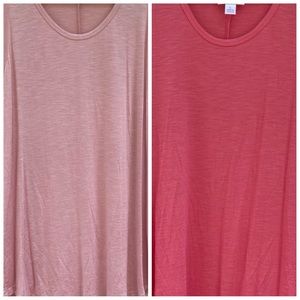 2 LuLaRoe pink tank tops L large *please read